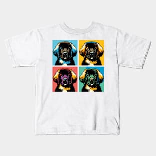 Pop Retro Leonberger Art - Cute Puppy Kids T-Shirt